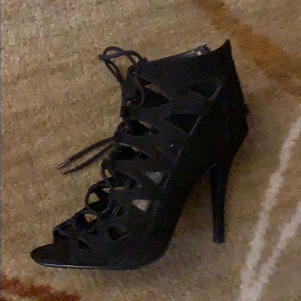 Chinese Laundry Black Cage Heels